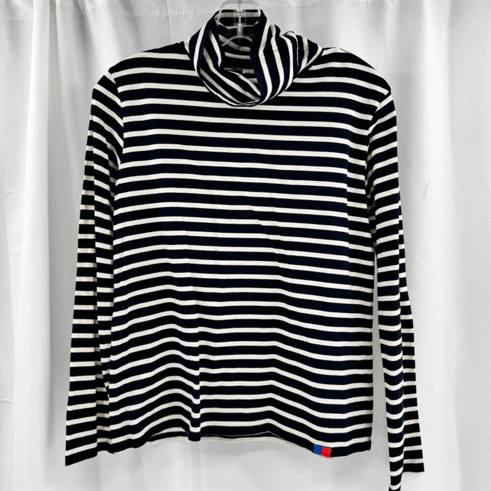 Kule Stripe Turtleneck Sz S Cotton Black Off White
